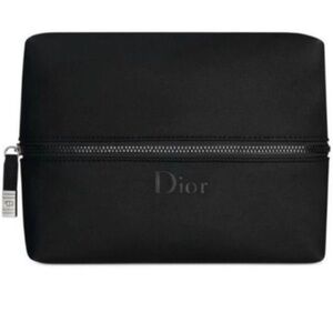 DIOR Men's Women's Unisex Black Toiletry Travel Makeup Bag Pouch Organizer